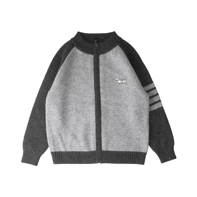 儿童100%纯羊绒开衫针织拉链毛衣