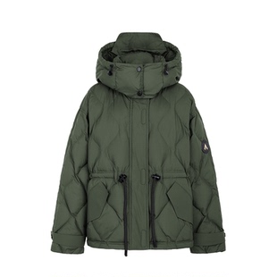 某鸭同款2025新款运动风加厚外套连帽宽松中长款冬季保暖羽绒服女