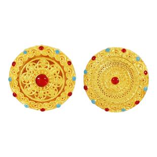 【剩1件】诗普琳 黄金足金999 八宝罗盘金刚杵转运珠DIY手串手链