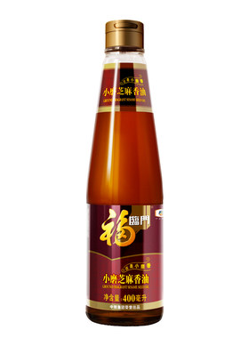 福临门小磨芝麻香油400ml 玻璃瓶中粮食用油凉拌调味烹饪火锅纯正