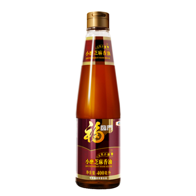 福临门小磨芝麻香油400ml 玻璃瓶中粮食用油凉拌调味烹饪火锅纯正