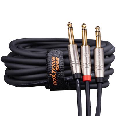 ROXTONE音频线6.5一分二大三芯转双大二芯6.35调音台电子琴效线3m