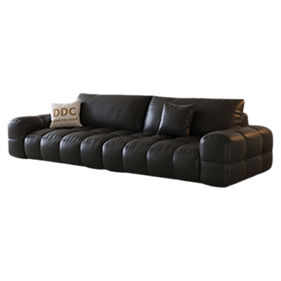 DDC麦岛黑色真皮沙发2025新款