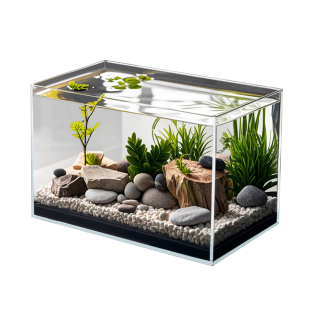 2025新款超白鱼缸客厅小型金晶玻璃方形乌龟生态水族箱家桌面专用