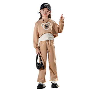 女童套装秋装2026新款洋气女孩运动时髦大童春秋季儿童休闲三件套