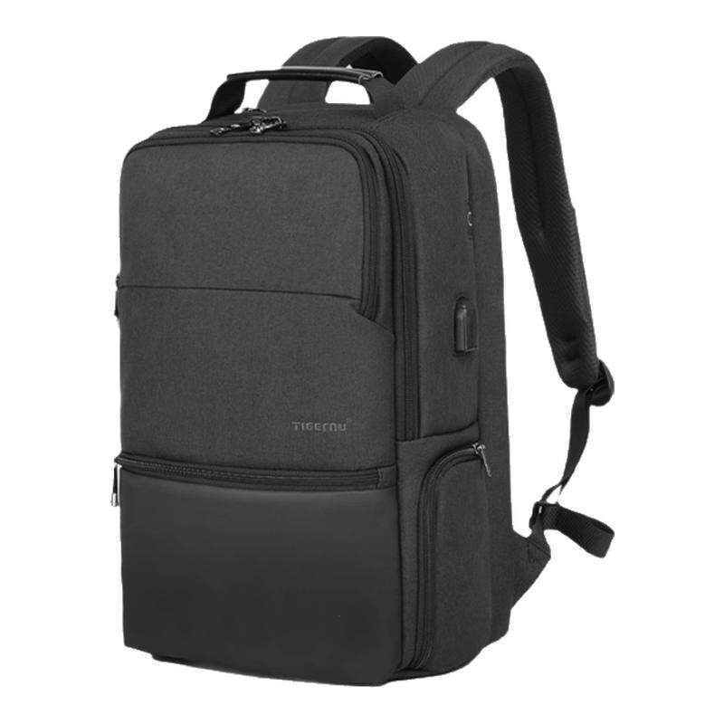 tigernu/泰格奴双肩背包男通勤充电孔可扩容大容量包出差电脑书包