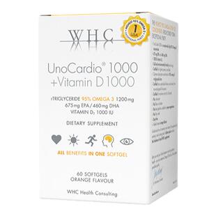 比利时WHC小千金深海鱼油rTG结构95%高纯度Omega3维生素D成人60粒