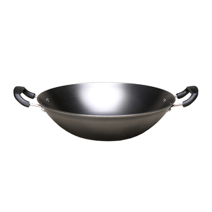 正宗紫金铁锅老式双耳炒菜锅家用炒锅不粘锅传统生铁铸铁锅大锅