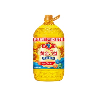 多力黄金3益葵花籽油4L家用食用油物理压榨