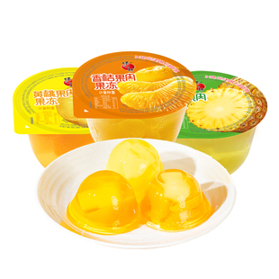 蜡笔小新180g果肉果冻大杯儿童果冻零食黄桃菠萝香桔0脂肪大礼包