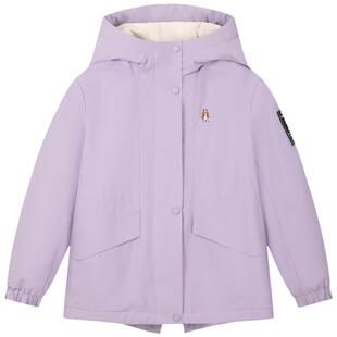 【25秋冬新品】暇步士童装女童风衣大童休闲加绒外套儿童保暖上衣
