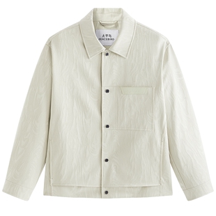 【商场同款】太平鸟男装 仿麂皮外套男肌理感提花夹克男B1BCG1203