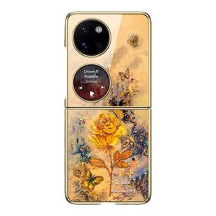 适用华为P50Pocket折叠手机壳玫瑰的故事Pocket2/1刘亦菲OPPOFindN3Flip油画小米MIXFlip超薄荣耀MagicVFlip