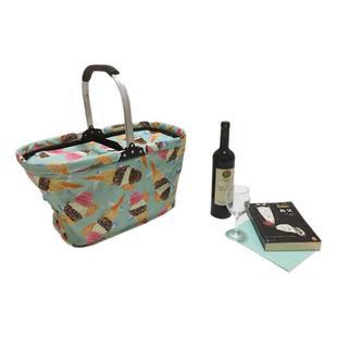 户外野餐篮ins风保温箱外卖箱送餐箱露营装备用品保温篮折叠提篮