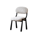 舒梵肖恩椅/家用餐椅/简约休闲北欧靠背黑色金属不锈钢椅子