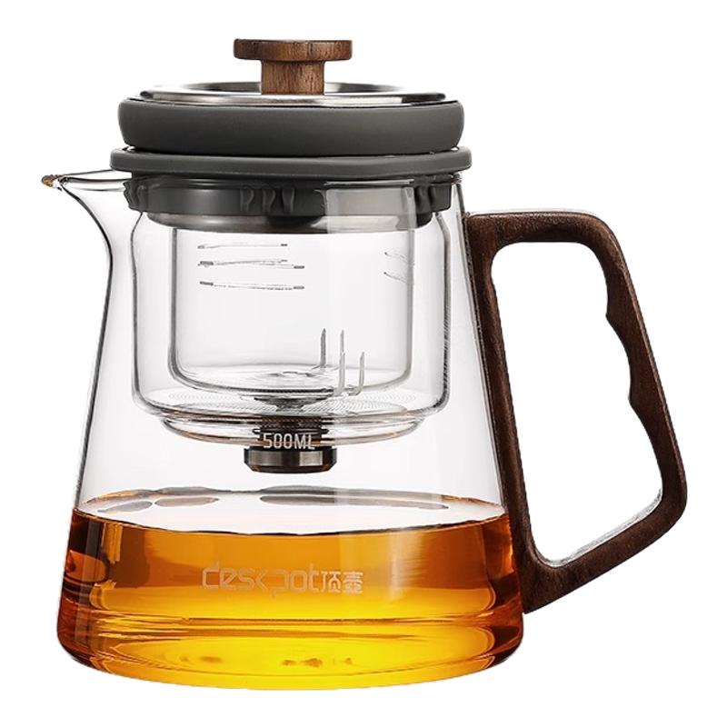 顶壶飘逸杯旋转升降茶水分离泡茶器家用高档全玻璃内胆耐高温茶具