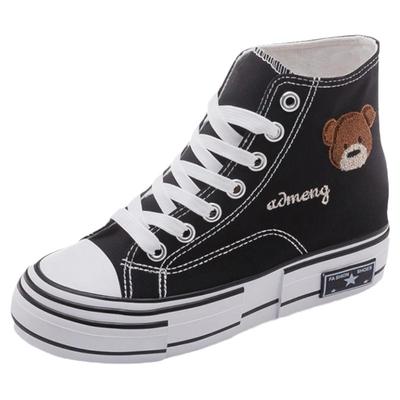 香港厘米猫内增高8厘米帆布鞋