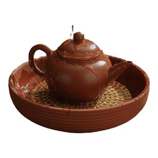 潮州朱泥手拉壶紫砂壶茶壶泡茶壶冲灌手工复古单壶潮汕茶具复古