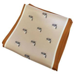 杭州丝绸100%桑蚕丝丝巾长条小马头百搭双层双面真丝细窄领巾飘带