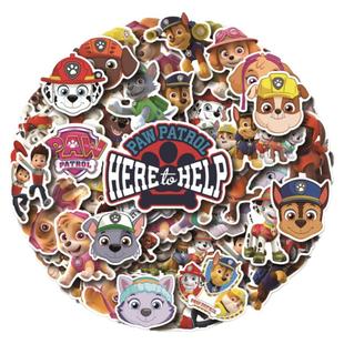 50张汪汪队立大功可爱卡通动画贴纸环保无异味装饰手机ipad行李箱自行车狗狗巡逻队儿童奖励贴画图案不重复