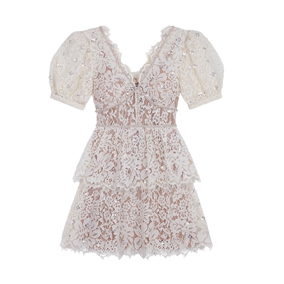 Self-Portrait订婚结婚白蕾丝裙