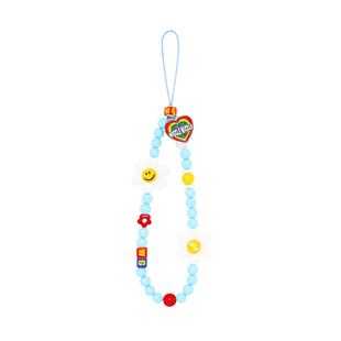 wigglewiggle短款手机挂链亚克力串珠花朵装饰钥匙扣包包挂件挂饰