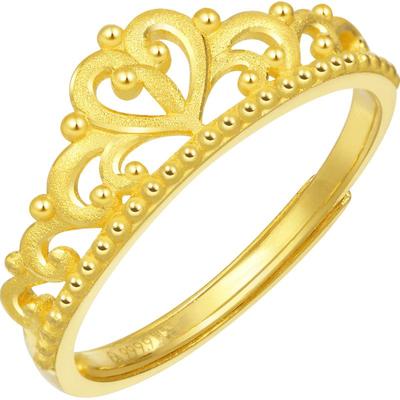 周生生爱情密语皇冠黄金戒指结婚