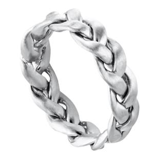 清仓Jane Koenig丹麦哑光纯银编织麻花磨砂复古男女同款戒指