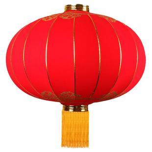 欢度国庆节大红灯笼铁口绒布广告春节商场开业路灯装饰绸缎可串联