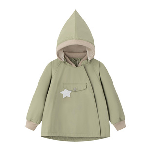 丹麦MINI A TURE童装25秋新品中小男女童精灵帽防水外套夹克风衣