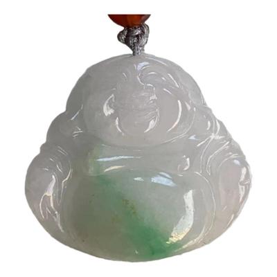 缅甸玉佛翡翠吊坠绿飘花绿色佛公