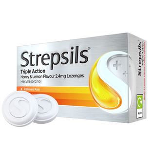 Strepsils使立消咽喉炎含片治嗓子哑疼清凉喉片英国进口喉糖