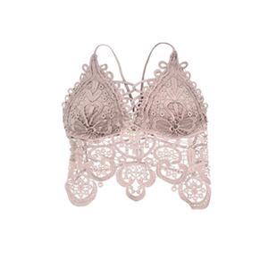 镂空钩花蕾丝带胸垫背心吊带女夏季外穿性感美背内衣打底内搭上衣