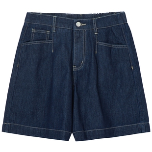 布景牛仔短裤女装夏季新品时尚水洗宽松直筒高腰休闲裤子热裤0528