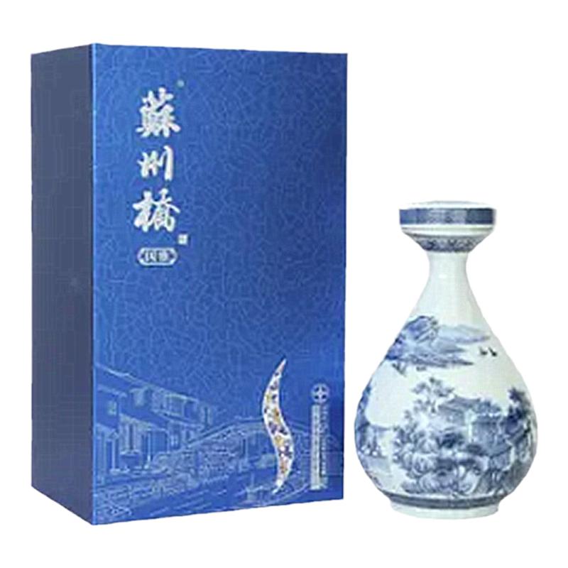 [正品]苏州桥酒白酒42度陶瓷瓶国雅浓香型陈酿原酒纯粮酿制