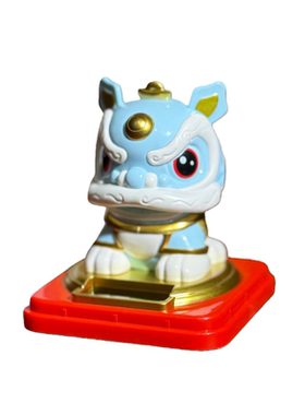 2026新款太阳能醒狮装饰摆件吉喵顺无电池装饰家居车载玄关桌面