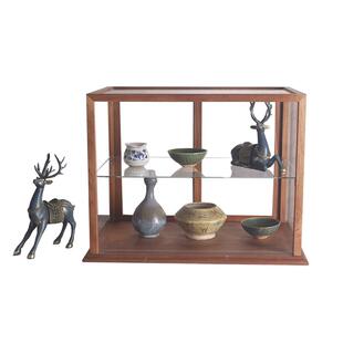 实木玻璃展示陈列柜透明面包摆件饰品商用小型茶具移动收纳柜定做