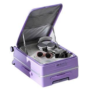 前开盖行李箱铝框加厚一九开翻盖侧开口旅行箱24寸女20寸登机箱男