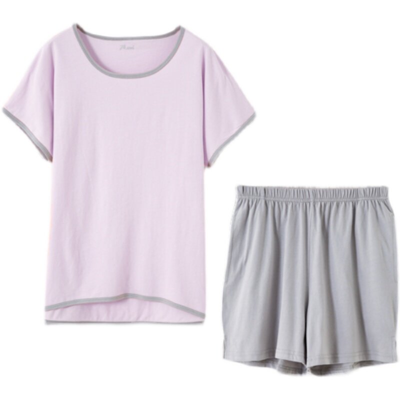 顶瓜瓜睡衣女夏薄款全棉休闲圆领