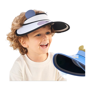 儿童防晒帽防紫外线夏男童透气空顶户外帽女童遮阳帽宝宝太阳帽子