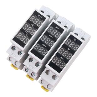 卡导轨安装式电压表数字单相数显交流电流表频率表220v 380v三相A