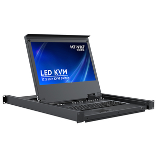 迈拓维矩 KVM切换器8进1出HDMI带17.3英寸LED显示屏键鼠一体机柜机房服务器管理机架式 MT-17308HL