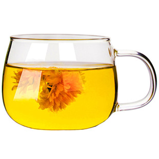 玻璃圆润杯茶杯耐热防爆高硼硅透明带把早餐咖啡牛奶可微波炉加热