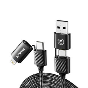Essager 4 in 1 USB Cable Type C 65W PD Fast Charging Wire Type C To Type C Cable适用于iPhone三星小米