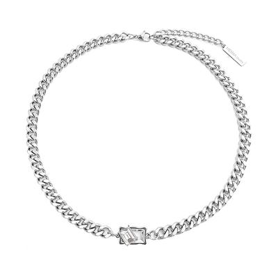 斜钻古巴项链男潮牌高级感