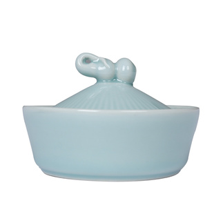 【西泠印社】青瓷火锅砚台陶瓷书法专用便携专业带盖防蒸发墨汁墨水防干不干墨盒子多功能笔搁文房四宝礼物