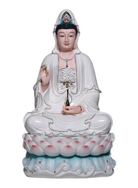 微美陶瓷12至24寸仿荷叶观音佛像