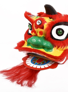 10寸佛山儿童精装黄色小孩醒狮