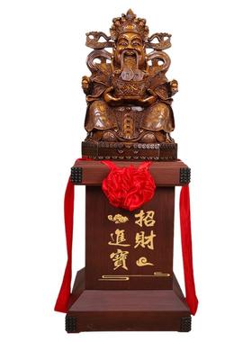 风水办公室大堂落地供奉财神爷