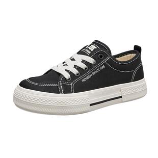 人本鞋女鞋子芒果头帆布鞋女大头运动板鞋2026新款春秋透气休闲鞋